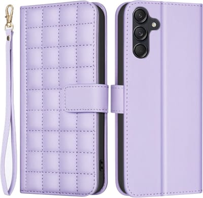 BINFEN Hoesje - Geschikt voor Samsung Galaxy A16 Hoesje - BINFEN Square Color Book Case - Lavendel