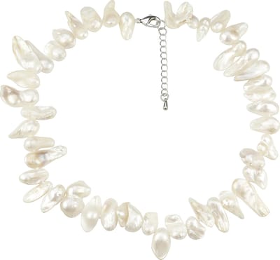 Zoetwater parelketting Winky - echte parels - wit - sterling zilver (925) - luxe sieraden zakje - parelketting dames