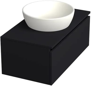 Dutchline Badmeubel Onderkast – Mat Zwart – 80x46cm – 1 Lade – 1 Uitsparing