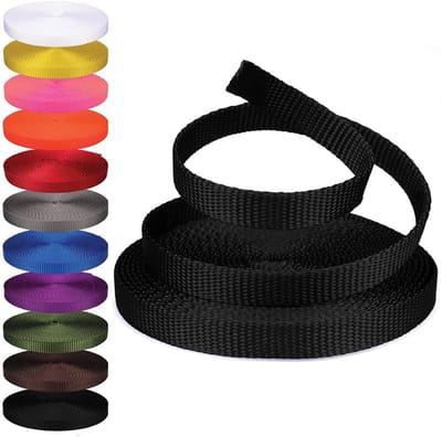 Nylon Singelband - Touw Koord Band - Vracht Bevestigen - Weerbestendig Sterk - 10 Meter - Zwart