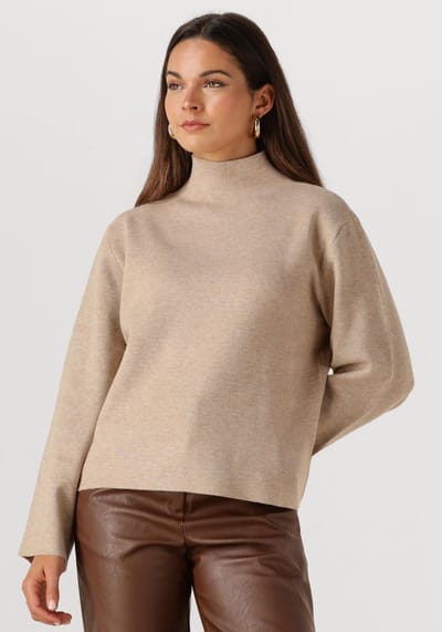 Minus Lupi High Neck Pullover Truien & vesten Dames - Sweater - Hoodie - Vest- Beige - Maat XS