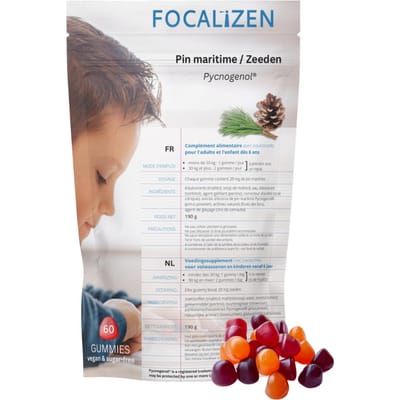 Concentratie Gummies Kinderen & Tieners - Met of Zonder ADHD diagnose - Bosvruchten Smaak - Vegan Suikervrij - 60 Stuks - FOCALiZEN