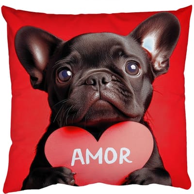 Sierkussens - Kussentjes Woonkamer - 50x50 cm - Amor - Hond - Hartje - Rood