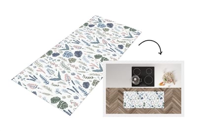 Keukenloper - Loper keuken - Patronen - Bloemen - Planten - 120x50 cm - Keukenloper vinyl