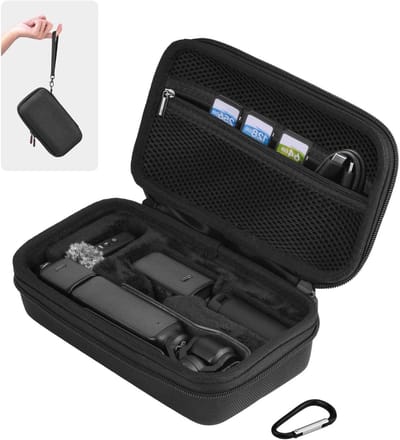 Draagbare Beschermtas voor Osmo Pocket 3 - Accessoires voor DJI Camera met Polsband en Karabijnhaak - Zwart
