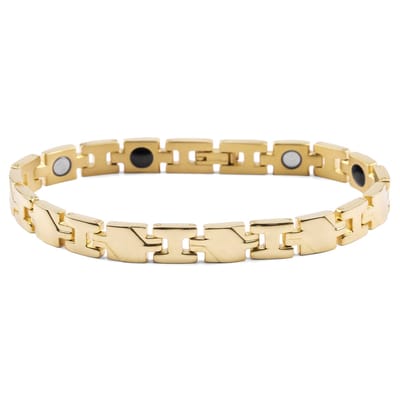 Goudkleurige Titanium Schakelarmband met 4 Elementen
