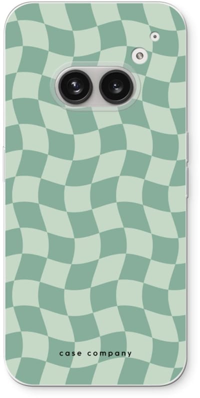 Case Company® - Hoesje geschikt voor Nothing Phone (2a) hoesje - Grid Groen - Soft Cover Telefoonhoesje - Bescherming aan alle Kanten en Schermrand