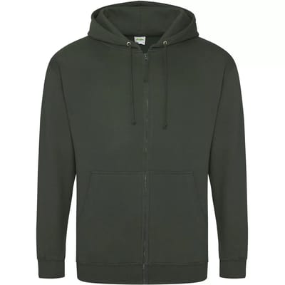 Vegan Hoodie met ritssluiting en capuchon Forest Green - S
