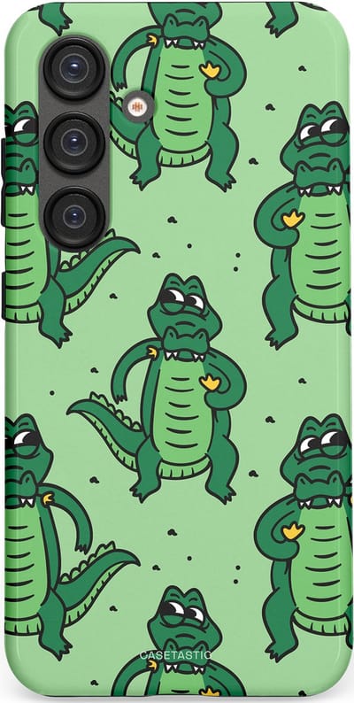 Casetastic hoesje geschikt voor Samsung Galaxy S25 - Dubbellaagse bescherming - Kroko dans - Fashion Case - Mintgroen