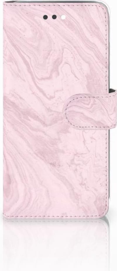 Apple iPhone 7 Plus | 8 Plus Bookcase Marble Pink - Origineel Cadeau Vriendin
