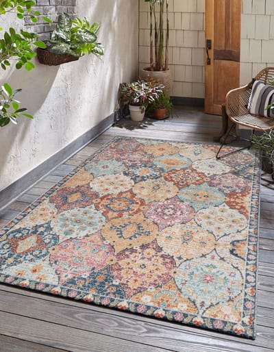 Karpet24 Salsa – Stijlvol Vintage Binnen- & Buiten vloerkleed, Meerkleurig-80 x 150 cm