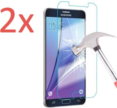2x Screenprotector geschikt voor Samsung Galaxy J3 (2015) - 2x (Two Pack / Duo Pack) Tempered Glass Screenprotector Transparant 2,5D 9H (Gehard Glas)