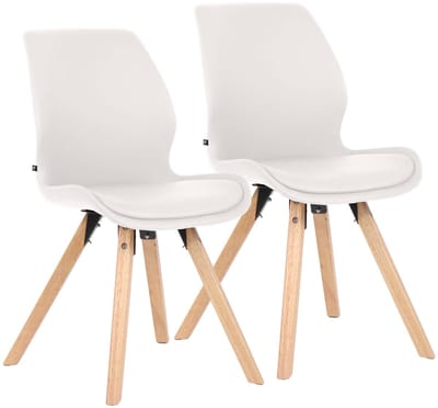 CLP Luna Set van 2 Eetkamerstoel - Modern - Rugleuning - 136 kg - Kunststof/wit