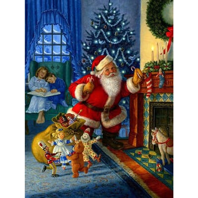 Peinture Diamant 5D Père Noël Point de Croix Animaux Noël Décoration Maison Peinture 20X30CM gray