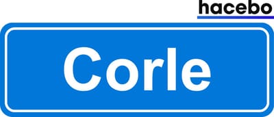 Hacebo - Plaatsnaam Sticker - 29x10 CM - Corle sticker - Verkeersborden sticker - grappige cadeaus - Corle