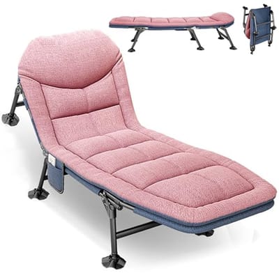 Inklapbaar Karperligbed voor Buiten, Draagbaar Campingbed met 6 Poten, Perfect voor Tuin, Strand en Kamperen - 210 x 68 cm