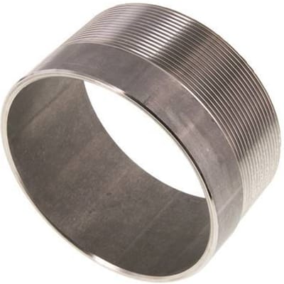 R 4'' Buitendraad x 114.3mm RVS Pijpnippel met Las uiteinde 20 Bar DIN 2982 - 60mm - FL2S-MS-ST-400R-114P3-60L