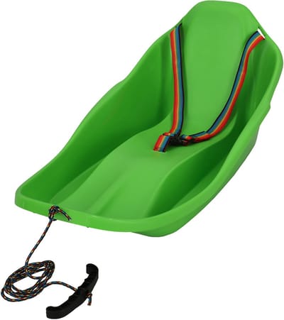 KOTARBAU® Sneeuwschijf, Sneeuw Slee, Kunststof, 72x37x32 cm, Groen, Plastic Glijder Sneeuw, Bobsleeën, Sneeuwglijder, Glijschotel, Rodelen, met Rugleuning, Veiligheidsgordel, Trekkoord