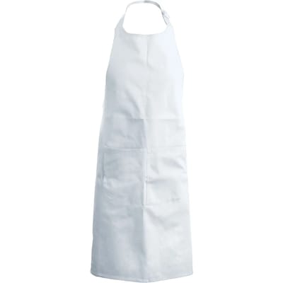 Kariban Katoenen schort met zak K885 - White - One size