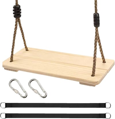 Houten Boom Schommel - Schommelbank Peuters - Buiten Spelen - Stevige Houten Constructie - 2 Meter Touw