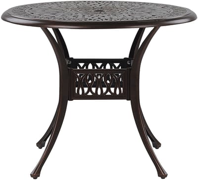 ANCONA - Tuintafel - Donkerbruin - 90 x 90 cm - Aluminium