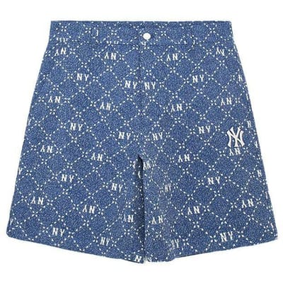MLB Letter Logo Geborduurd Rechterpijp Casual Denim Shorts Heren shorts 3LDPM0733-50INS M gray