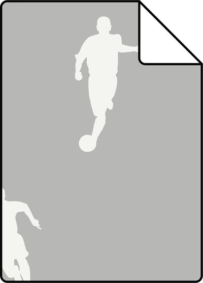 Proefstaal ESTAhome behang voetbalspelers grijs - 26.5 x 21 cm - 128801-S