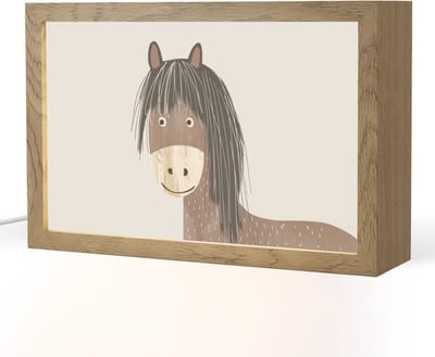 Nachtlampje 30x20 cm - Kinder lampje - Paard - Dier - Pastel kleuren - Paarden - Tafellamp kinderkamer - Slaapkamer lamp - Bedlamp kinderen - Kinderlampje stopcontact - Wandlamp babykamer - Nachtlampjes