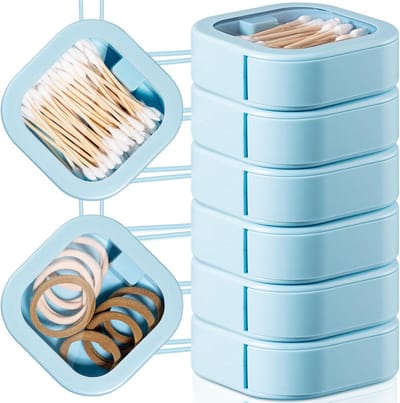 Haaraccessoire organizer voor kinderen - 6 stuks opbergdoos met deksel voor haarspeldjes en wattenstaafjes