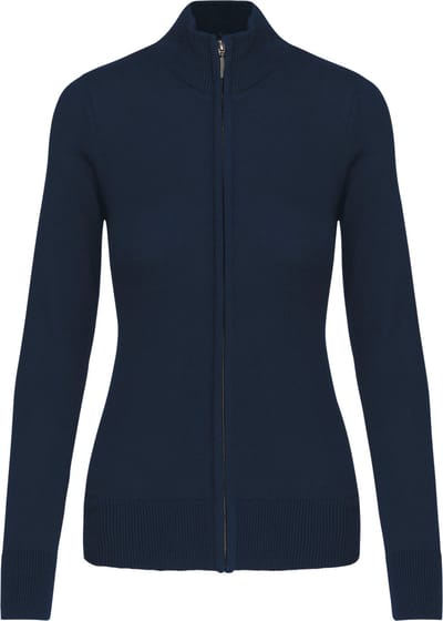 Kariban Dames cardigan met rits K962 - Navy - XS