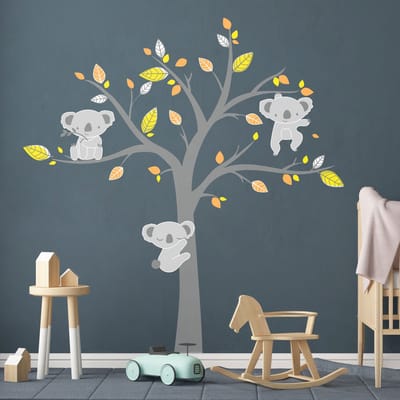 Muurstickers - Koala's op de Boom van Geluk - Zelfklevende stickers - 135x100cm
