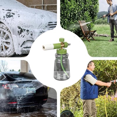 Schuimspuit Hogedrukreiniger - Sneeuwschuimer Sproeier - Auto Reinigen - Verstelbaar Mondstuk - 25 x 10 cm - Zwart
