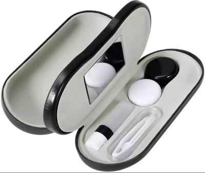 Contact travel case | Lenzen doosje en brillenkoker in één | Inclusief lenzenbakje en applicators