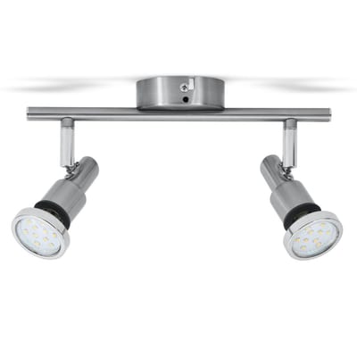 B.K.Licht - Plafondspots Badkamer - badkamerlamp - GU10 fitting - opbouwspots met 2 lichtpunten - draaibar - IP44 - incl. 2x GU10 - 3.000K - 400Lm - 5W