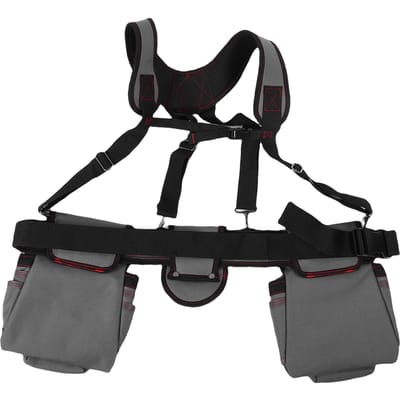 Ceinture à outils professionnelle Multifonctionnelle Réglable Tissu Oxford Poche à outils pour la construction Bretelles black