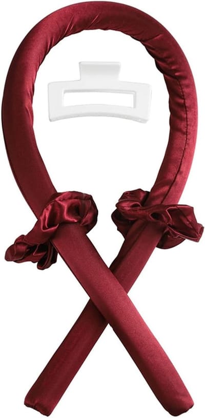 LinvMe Krulspelden zonder hitte, lange krulspelden voor krullen, zachte haarband, krultang voor haar (rood)