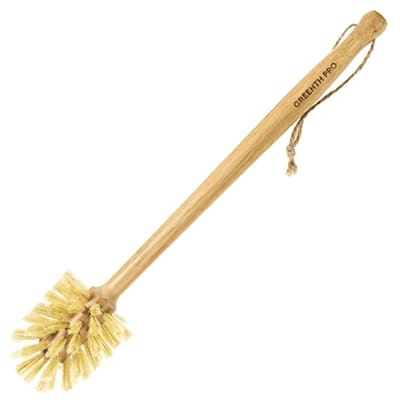 Flessenborstel Bamboe - Sisal Borstel - Flessen Reinigen - Lange Handgreep - 35 cm - Koffie