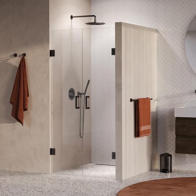Brauer Void - Pendeldeuren - Helder Glas - 100 x 200 cm - incl. Glascoating - PVD Gunmetal Geborsteld