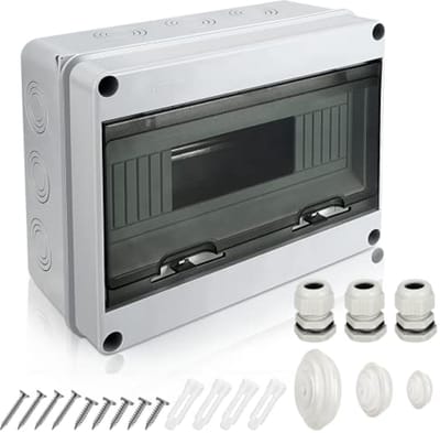 Verdeelkast IP65 voor 12 modules - Opbouwverdeler voor buiten in tuin en villa