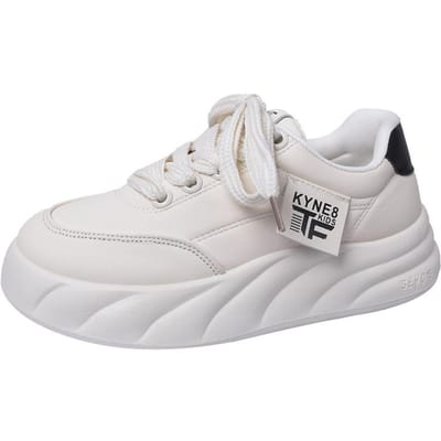 Witte schoenen met dikke zool, Nieuwe comfortabele broodschoenen met zachte zool, Casual en veelzijdige sportschoenen 40