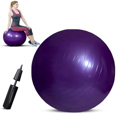 Padisport - Yoga bal - 55 cm - zwangerschapsbal - yoga bal inclusief pomp - fitnessbal - pilates bal - yoga bal paars - yoga bal 55 cm - yoga - fitness - paars