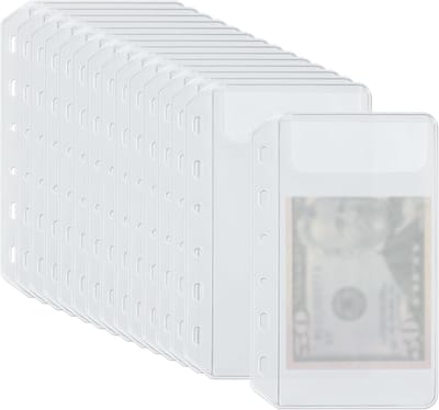 24pcs 6 Hole Ring Binder Bags - Translucent PVC Ring Binder Inserts - Accessories Organizer voor Geld Budget Strap - Voor het Opslaan van Bestanden - Rekening - Tickets - Cash (A7)
