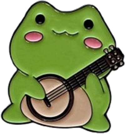 Pin Broche - Kikker speelt banjo - Kledingspeld - muziek - Speldje voor rugzak of kleding - Kleine cadeautjes - enamel pin - Grappige badge - 1 stuk
