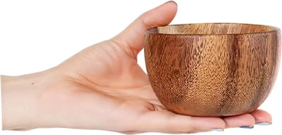 Eenvoudige Acacia Houten Kom – Massief Houten Saladeschaal – Verdikte Mengkom – Huishoudelijke Meng- en Kneedkom – 10 cm Diameter – Houten Servies