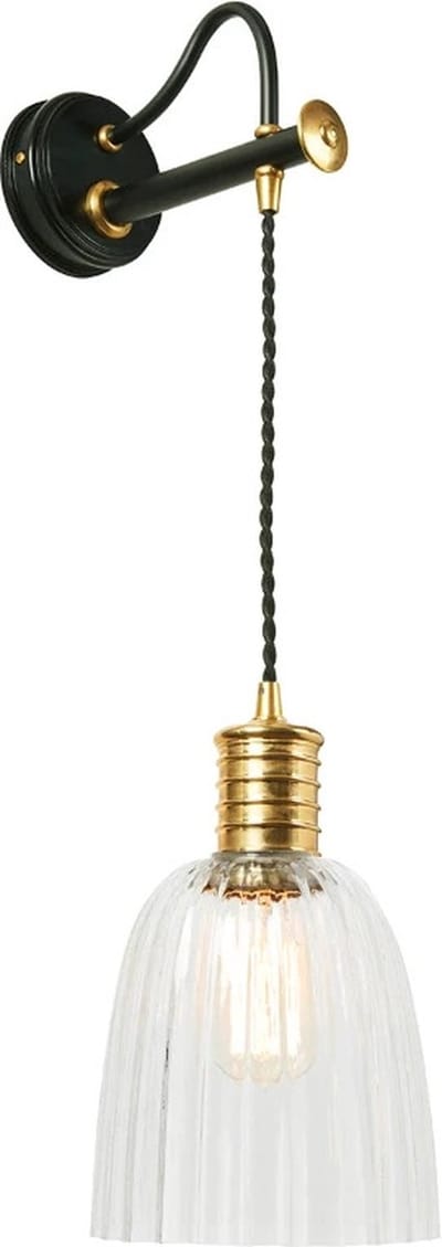 Elstead Lighting LED Wandlamp Douille | 1X E27 Max 60W | Black/Polished Brass
