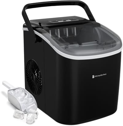 IJsblokjesmachine - IJsblokmaker met IJsschep - 9 Blokjes in 8 min. - Draagbaar met Handvat - Zwart