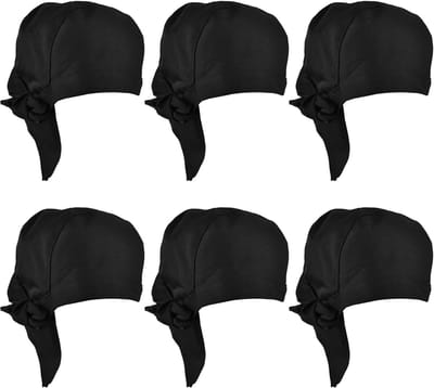 Kookmutsen Set - Bandana Hoofddeksels - Keuken Werk - Ademende Stof - Verstelbaar 58-62cm - Zwart