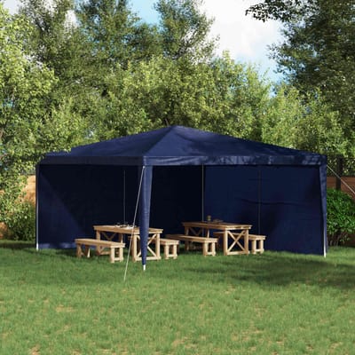 vidaXL - Party - Tent - Zijwand - 2 - st - 400 - x - 195 - cm - Blauw - PE - en - staal