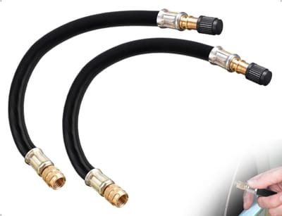 Dailygoods- Ventielverlengingen 210 mm - Set van 2 - Flexibele Rubber/Koper - Bandenadapters - Voor Auto's/Motorfietsen/Fietsen/Campers - Verbeterde Esthetiek - Bandenventiel