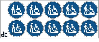 Toegankelijk via hellende oprit sticker | 5 cm - 10 stuks per vel